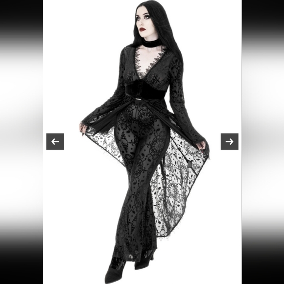 NWT Restyle, Dark Angel Burnout Duster, Black, Large fits like Medium - Picture 3 of 16